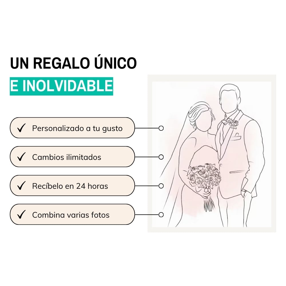 Dibujo lineal personalizado - Silueta minimalista