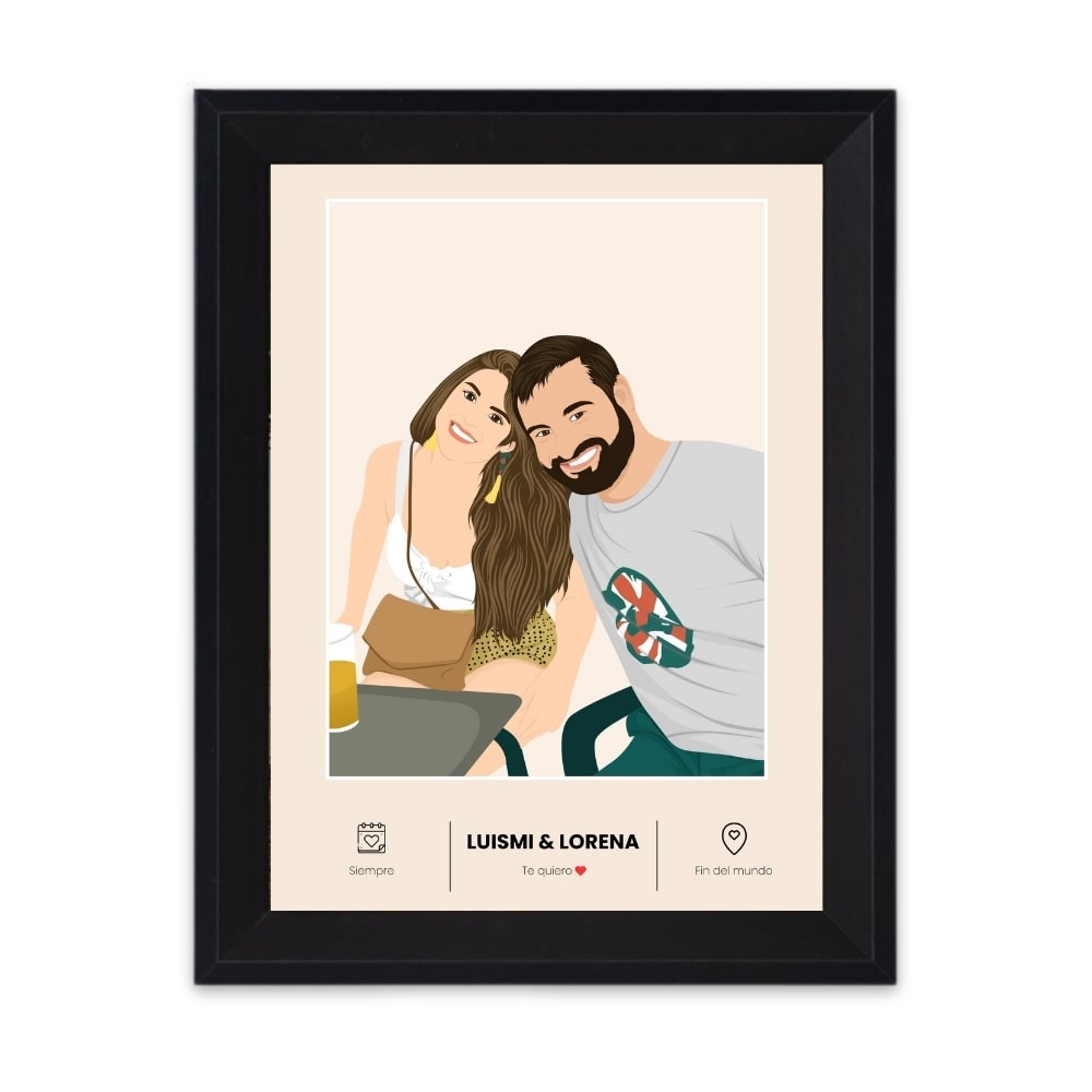 Custom couple drawing - Personalized gift for newlyweds