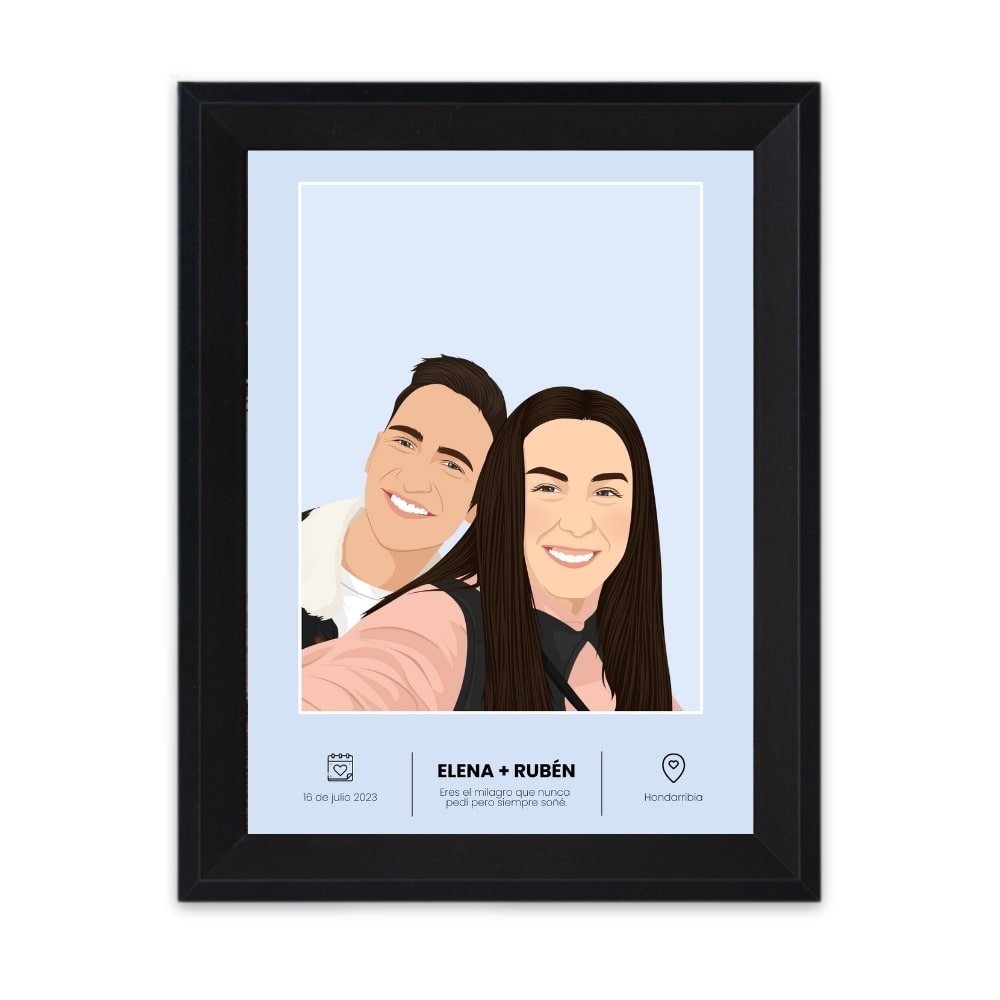 Custom couple drawing - Personalized gift for newlyweds