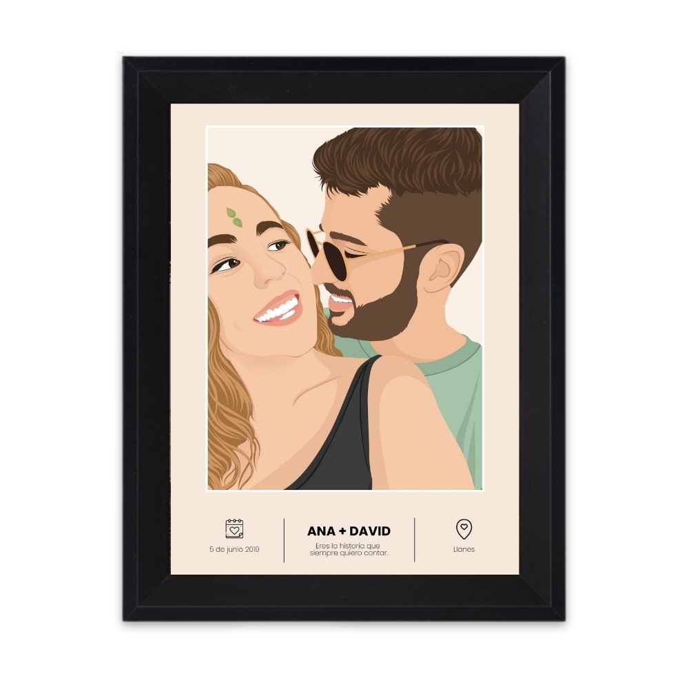 Custom couple drawing - Personalized gift for newlyweds