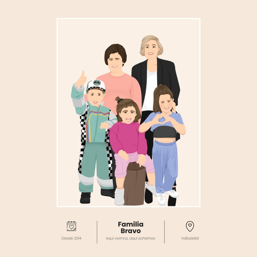 Dibujo personalizado de familia