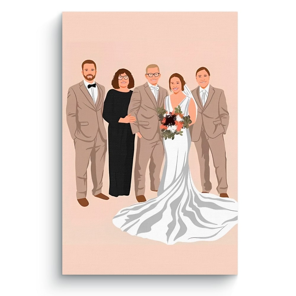 Dibujo personalizado de boda - Regalo personalizado de bodas