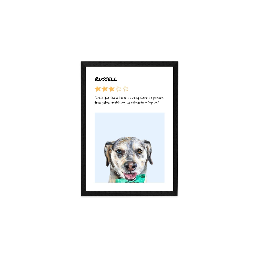 Retrato de mascota personalizado formato reseña