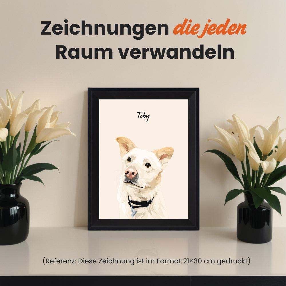 Personalisierte Hundzeichnung – Porträt deines Fellfreundes