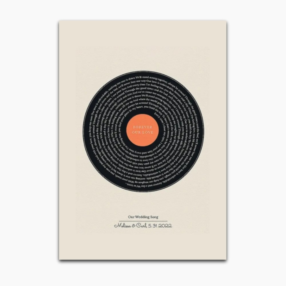 Cuadro con Letra de Canción Personalizada