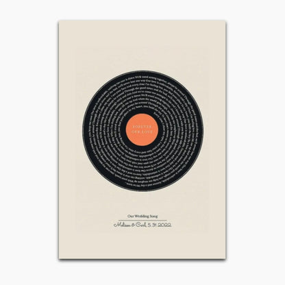 Cuadro con Letra de Canción Personalizada
