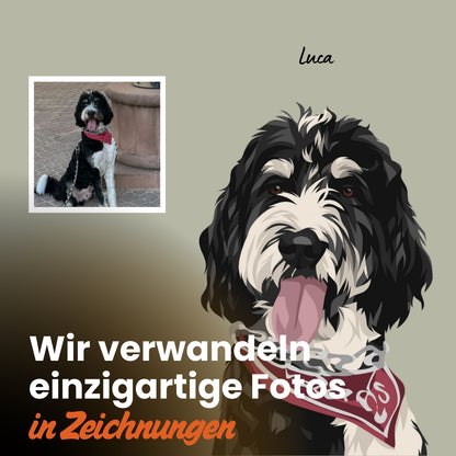 Personalisierte Hundzeichnung – Porträt deines Fellfreundes
